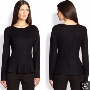 Theory black peplum wool top.  Size Small.